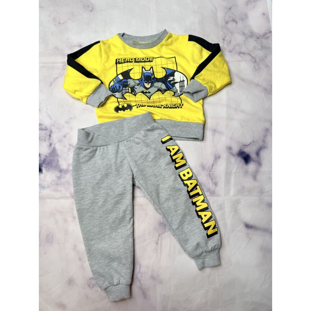 Batman Yellow & Gray Graphic Matching Joggers Set